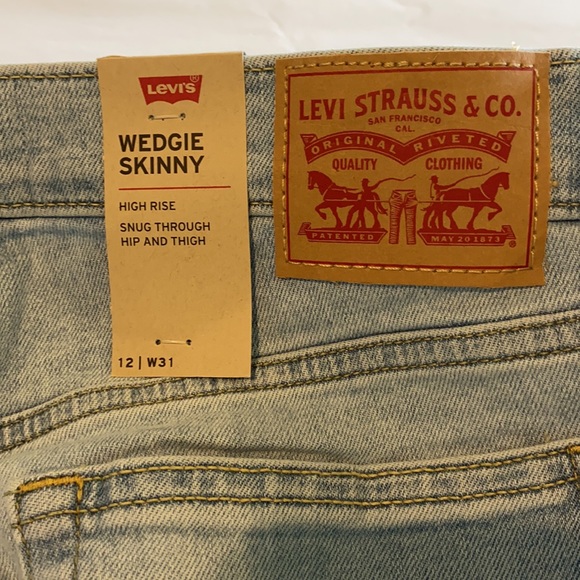 LEVI’S HIGH RISE ICON WEDGIE SKINNY JEAN SZ 31/12 - Picture 3 of 5